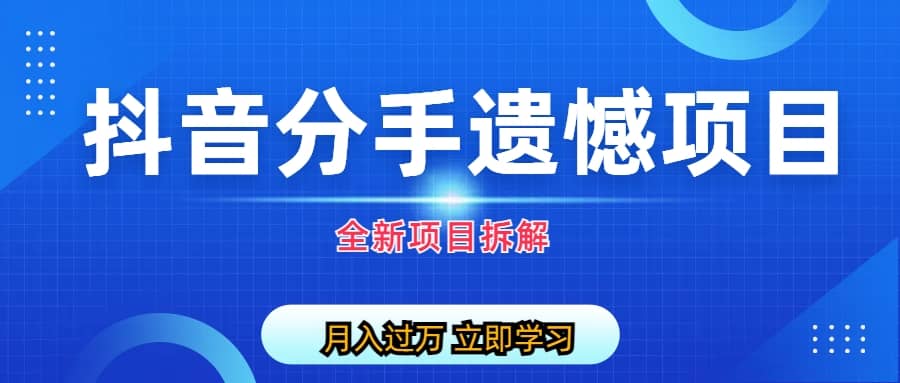 自媒体抖音分手遗憾项目私域项目拆解-