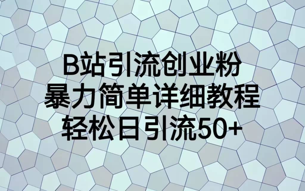 B站引流创业粉，暴力简单详细教程，轻松日引流50+-