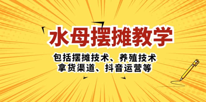 水母·摆摊教学，包括摆摊技术、养殖技术、拿货渠道、抖音运营等-