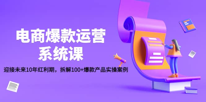 电商爆款运营系统课：迎接未来10年红利期，拆解100+爆款产品实操案例-