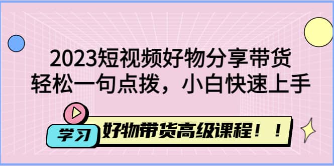 2023短视频好物分享带货，好物带货高级课程，轻松一句点拨，小白快速上手-