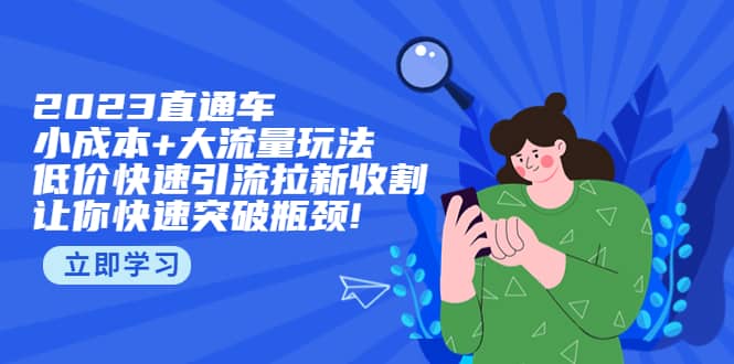 2023直通小成本+大流量玩法，低价快速引流拉新收割，让你快速突破瓶颈-