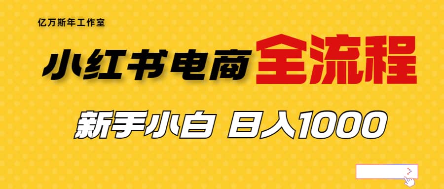 外面收费4988的小红书无货源电商从0-1全流程，日入1000＋-