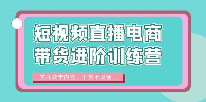 短视频直播电商带货进阶训练营：实战教学内容，干货不废话-