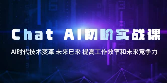 Chat AI初阶实战课，AI时代技术变革 未来已来 提高工作效率和未来竞争力-