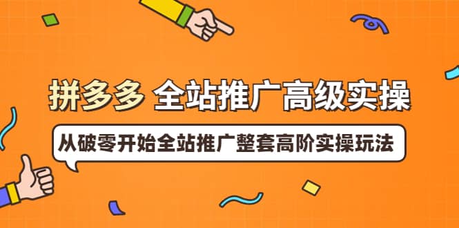 拼多多全站推广高级实操：从破零开始全站推广整套高阶实操玩法-