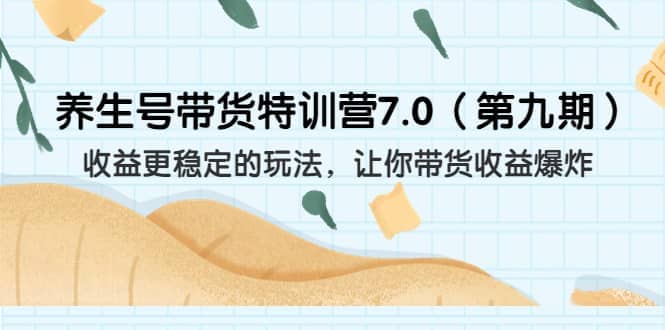 养生号带货特训营7.0（第九期）收益更稳定的玩法 让你带货收益爆炸（11节）-