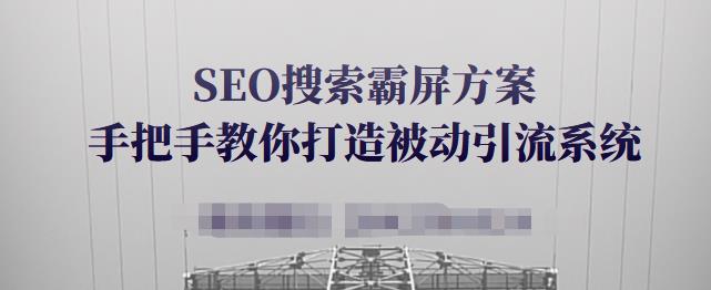 SEO搜索霸屏方案，手把手教你打造被动引流系统【视频课程】-