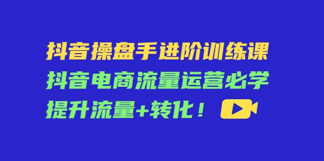 抖音操盘手进阶训练课：抖音电商流量运营必学，提升流量+转化-