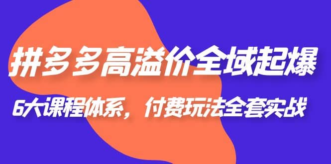 拼多多-高溢价 全域 起爆，6大课程体系，付费玩法全套实战-