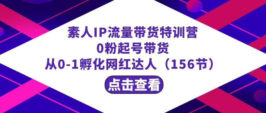 繁星·计划素人IP流量带货特训营：0粉起号带货 从0-1孵化网红达人（156节）-