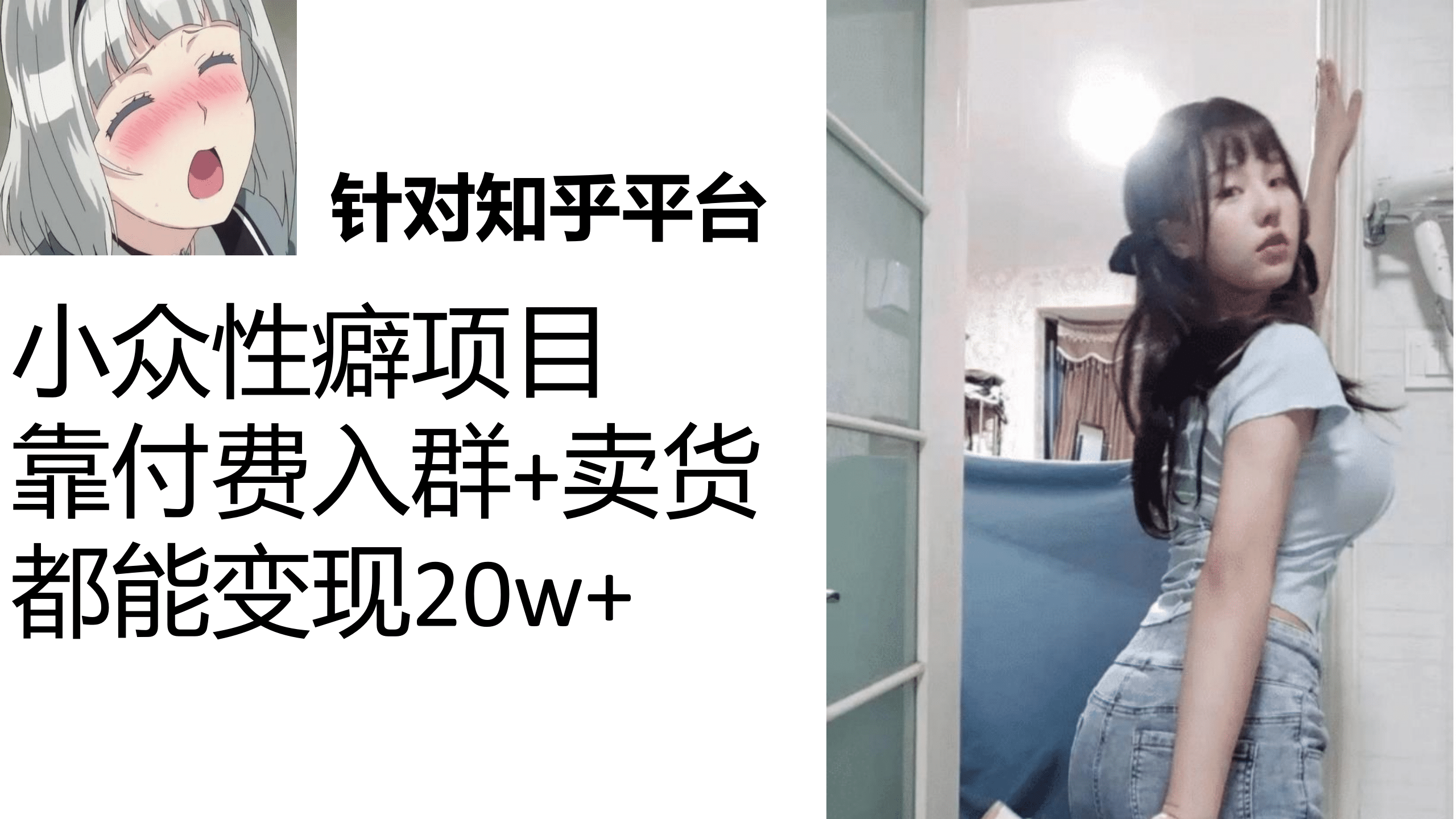 知乎小众性癖项目，Lsp的钱才是最好赚的，付费建群+卖货变现20w-