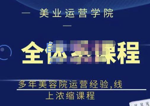 网红美容院全套营销落地课程，多年美容院运营经验，线上浓缩课程-