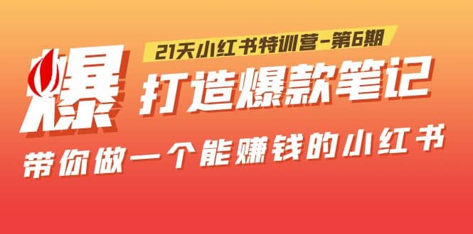 21天小红书特训营-第6期，打造爆款笔记，带你做一个能赚钱的小红书-