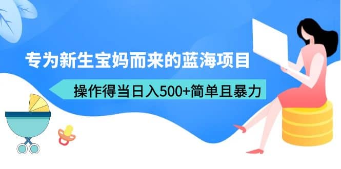 专为新生宝妈而来的蓝海项目，操作得当日入500+简单且暴力（教程+工具）-