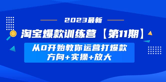 淘宝爆款训练营【第11期】 从0开始教你运营打爆款，方向+实操+放大-