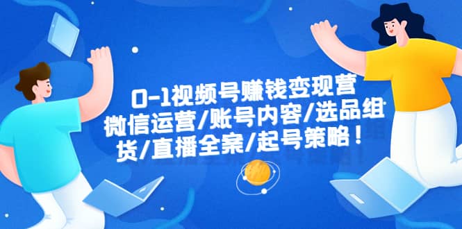 0-1视频号赚钱变现营：微信运营-账号内容-选品组货-直播全案-起号策略-