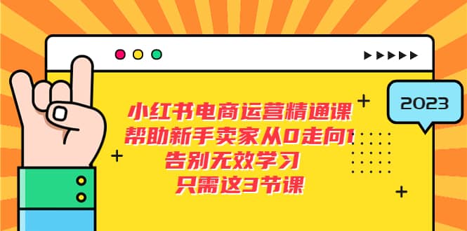 小红书电商·运营精通课，帮助新手卖家从0走向1 告别无效学习（7节视频课）-