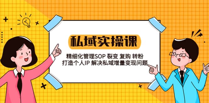 私域实战课程：精细化管理SOP 裂变 复购 转粉 打造个人IP 私域增量变现问题-