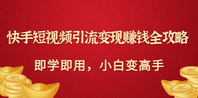 快手短视频引流变现赚钱全攻略：即学即用，小白变高手（价值980元）-