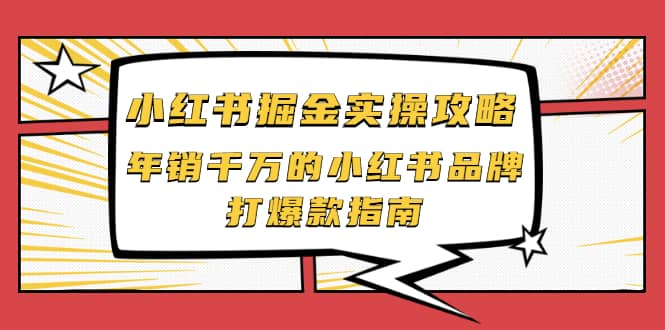 小红书掘金实操攻略，年销千万的小红书品牌打爆款指南-