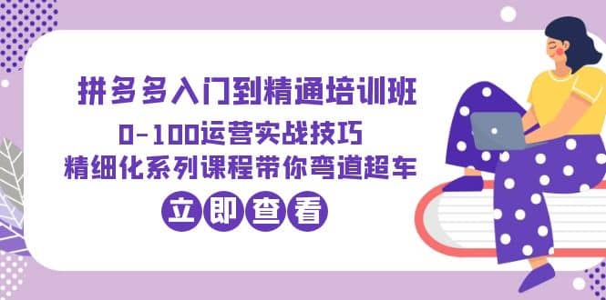 2023拼多多入门到精通培训班：0-100运营实战技巧 精细化系列课带你弯道超车-