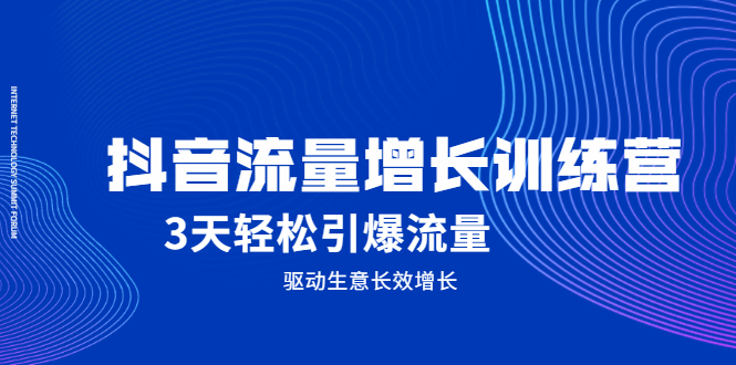 抖音流量增长训练营，3天轻松引爆流量，驱动生意长效增长-