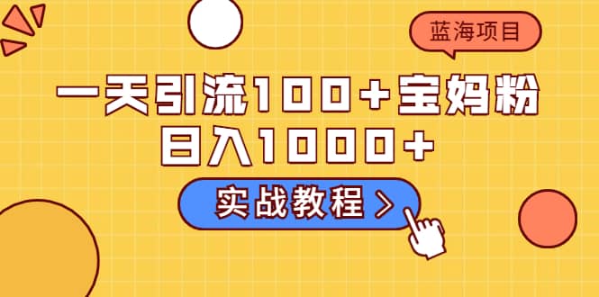 一天引流100+宝妈粉，日入1000+的蓝海项目（实战教程）-