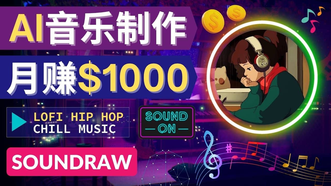 无需任何音乐基础： 使用AI软件制作Lofi Hip Hop Chill Music 月赚1000美元-