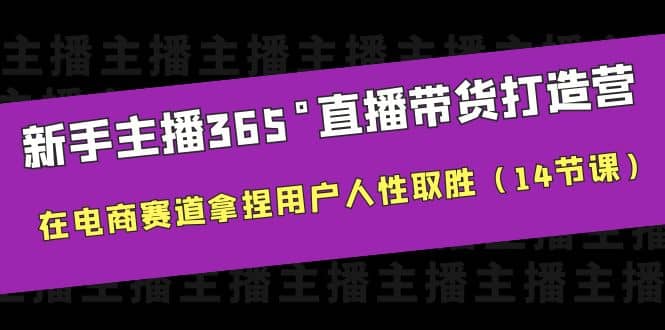 新手主播365°直播带货·打造营，在电商赛道拿捏用户人性取胜（14节课）-