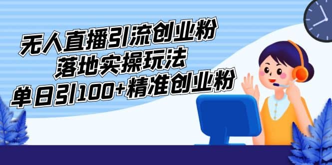 外面收费3980的无人直播引流创业粉落地实操玩法，单日引100+精准创业粉-