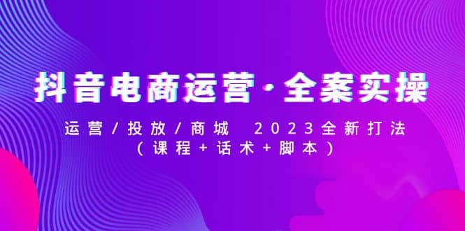 抖音电商运营·全案实操：运营/投放/商城 2023全新打法-