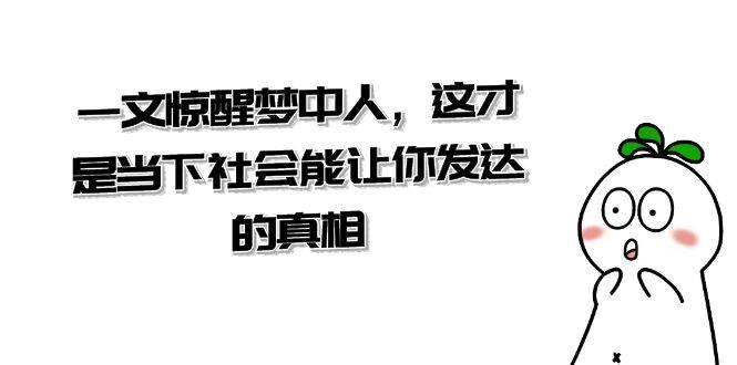 某公众号付费文章《一文 惊醒梦中人，这才是当下社会能让你发达的真相》-