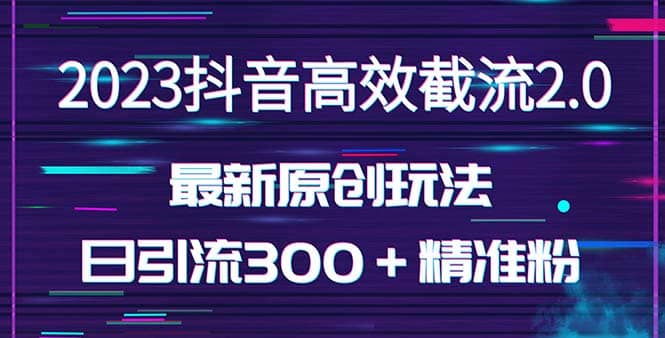 日引300＋创业粉，独家抖音高效截流2.0玩法（价值1280）-