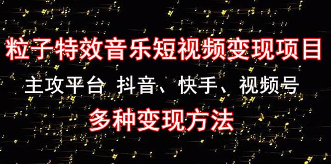 《粒子特效音乐短视频变现项目》主攻平台 抖音、快手、视频号 多种变现方法-