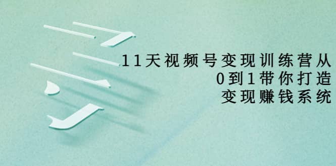 好望角·11天视频号变现训练营，从0到1打造变现赚钱系统（价值398）-