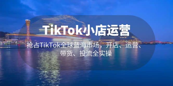 TikTok小店运营 抢占TikTok全球蓝海市场，开店、运营、带货、投流全实操-