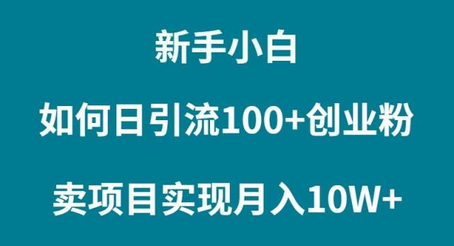 新手小白如何通过卖项目实现月入10W+-