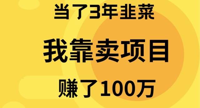 当了3年韭菜，我靠卖项目赚了100万-