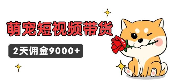 东哲日记·萌宠短视频带货，2天佣金9000+-