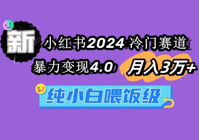 小红书2024冷门赛道 月入3万+ 暴力变现4.0 纯小白喂饭级-