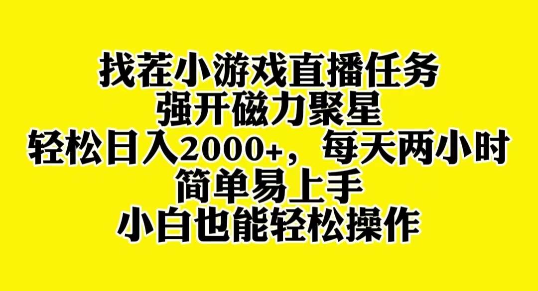 找茬小游戏直播，强开磁力聚星，轻松日入2000+，小白也能轻松上手-