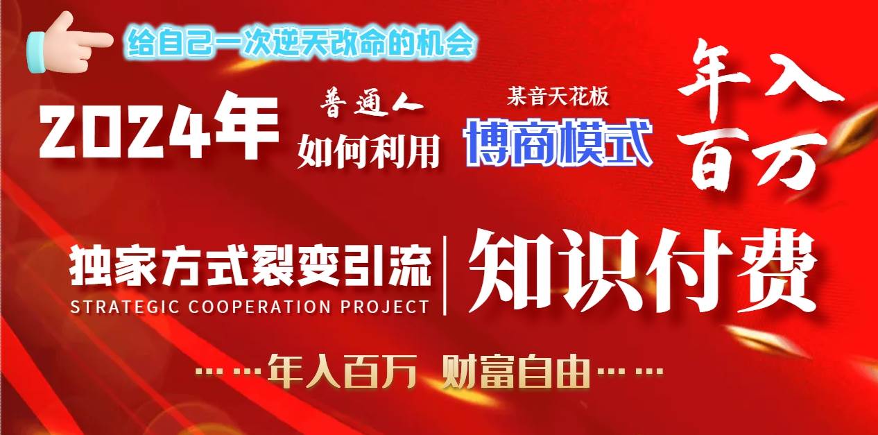 2024年普通人如何利用博商模式做翻身项目年入百万，财富自由-