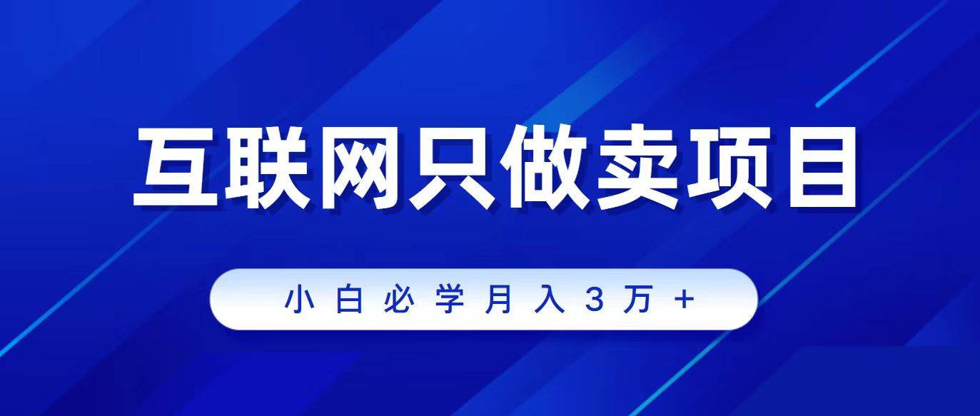 互联网的尽头就是卖项目，被割过韭菜的兄弟们必看！轻松月入三万以上！-