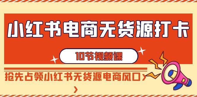 小红书电商-无货源打卡，抢先占领小红书无货源电商风口（10节课）-