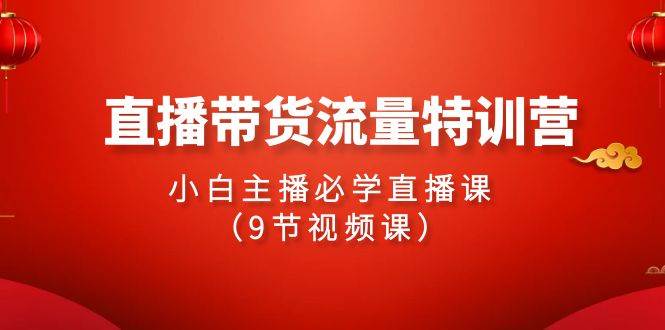 2024直播带货流量特训营，小白主播必学直播课（9节视频课）-