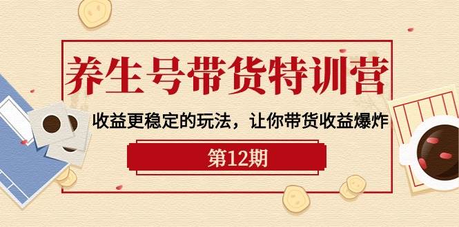 养生号带货特训营【12期】收益更稳定的玩法，让你带货收益爆炸-9节直播课-