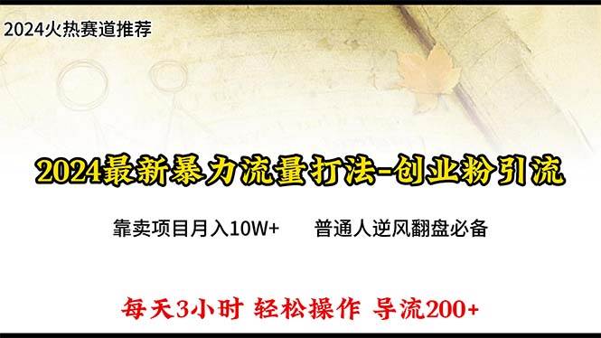 2024年最新暴力流量打法，每日导入300+，靠卖项目月入10W+-