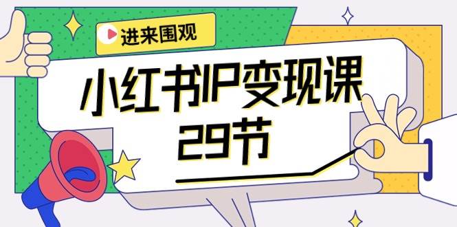 小红书IP变现课：开店/定位/IP变现/直播带货/爆款打造/涨价秘诀/等等/29节-