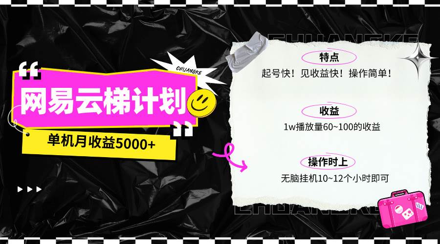 最新网易云梯计划网页版，单机月收益5000+！可放大操作-